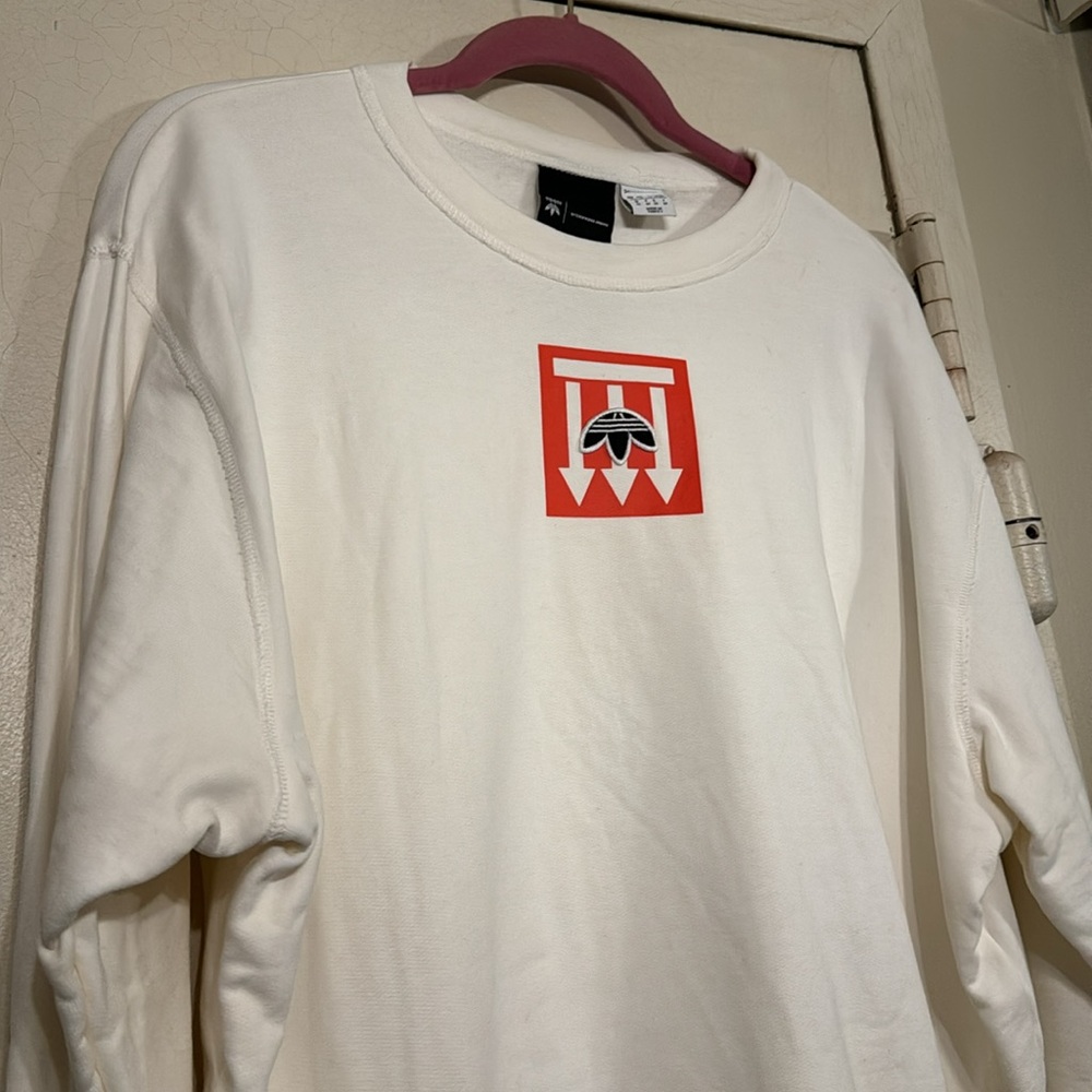 ALEXANDER WANG x ADIDAS crew neck sweatshirt with red print on front & back Sz.M - Picture 6 of 15